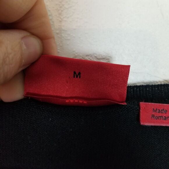 Hugo Boss Mens Virgin Wool V-Neck Pullover Sweater M Classic Minimalist Capsule - Picture 7 of 9